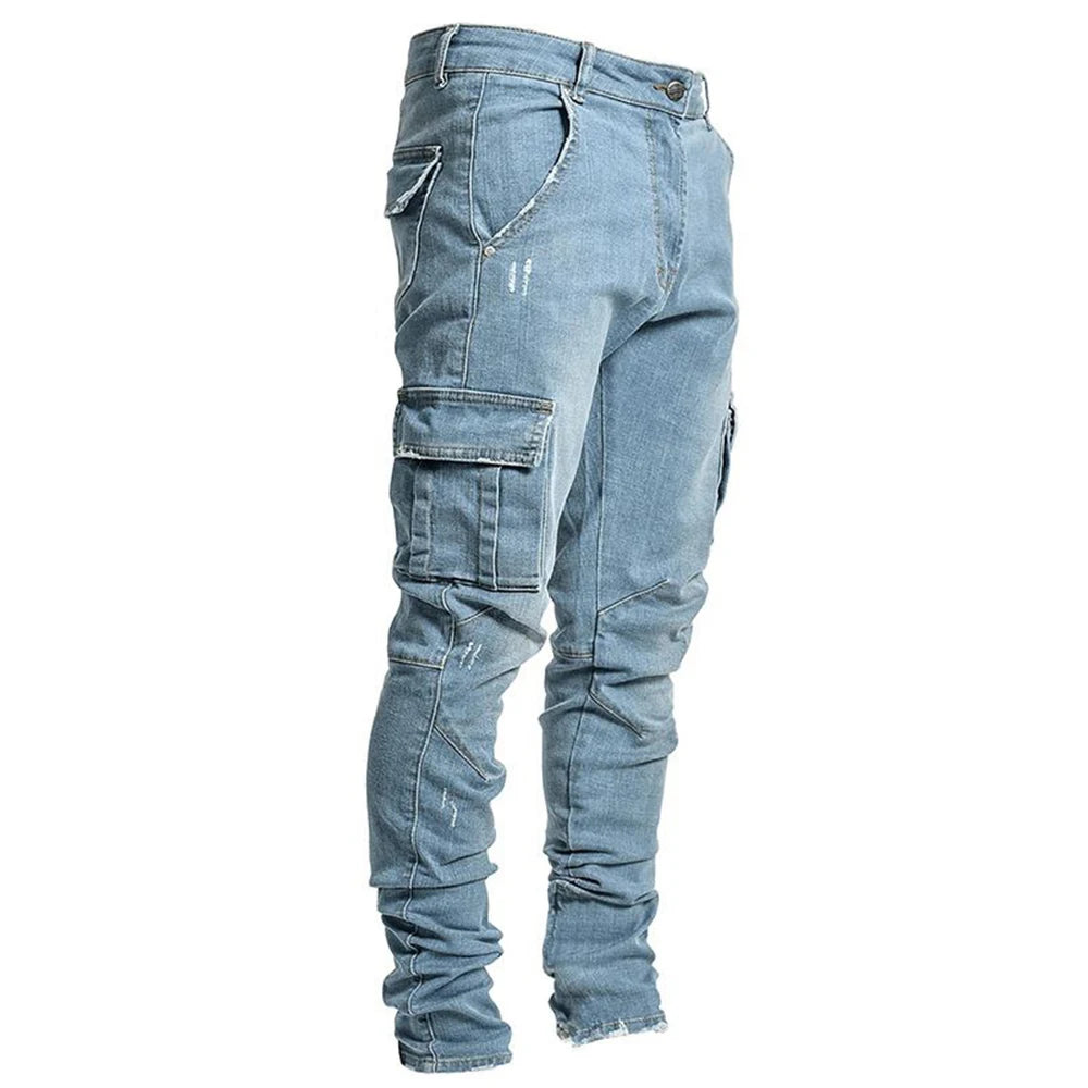 Heren Cargo Slim-Fit Jeans – Urban Style