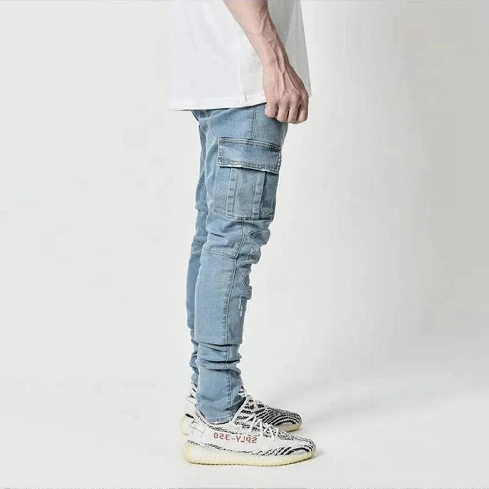 Heren Cargo Slim-Fit Jeans – Urban Style