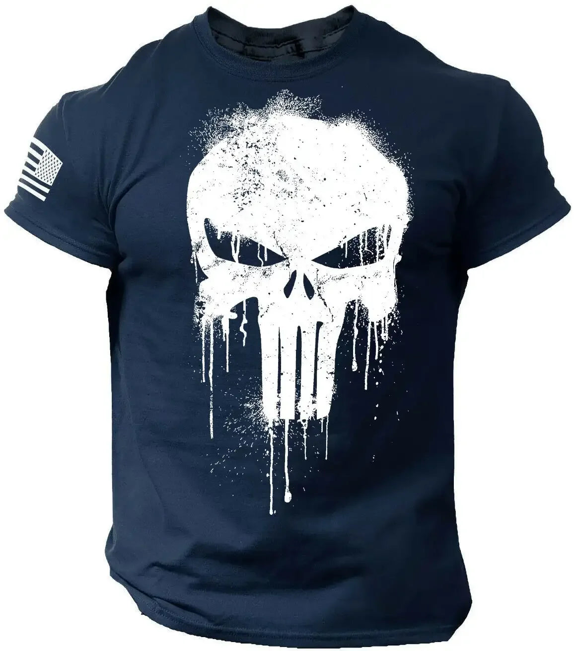 Men's T shirt for men 3D Print Military Patriotic Skull