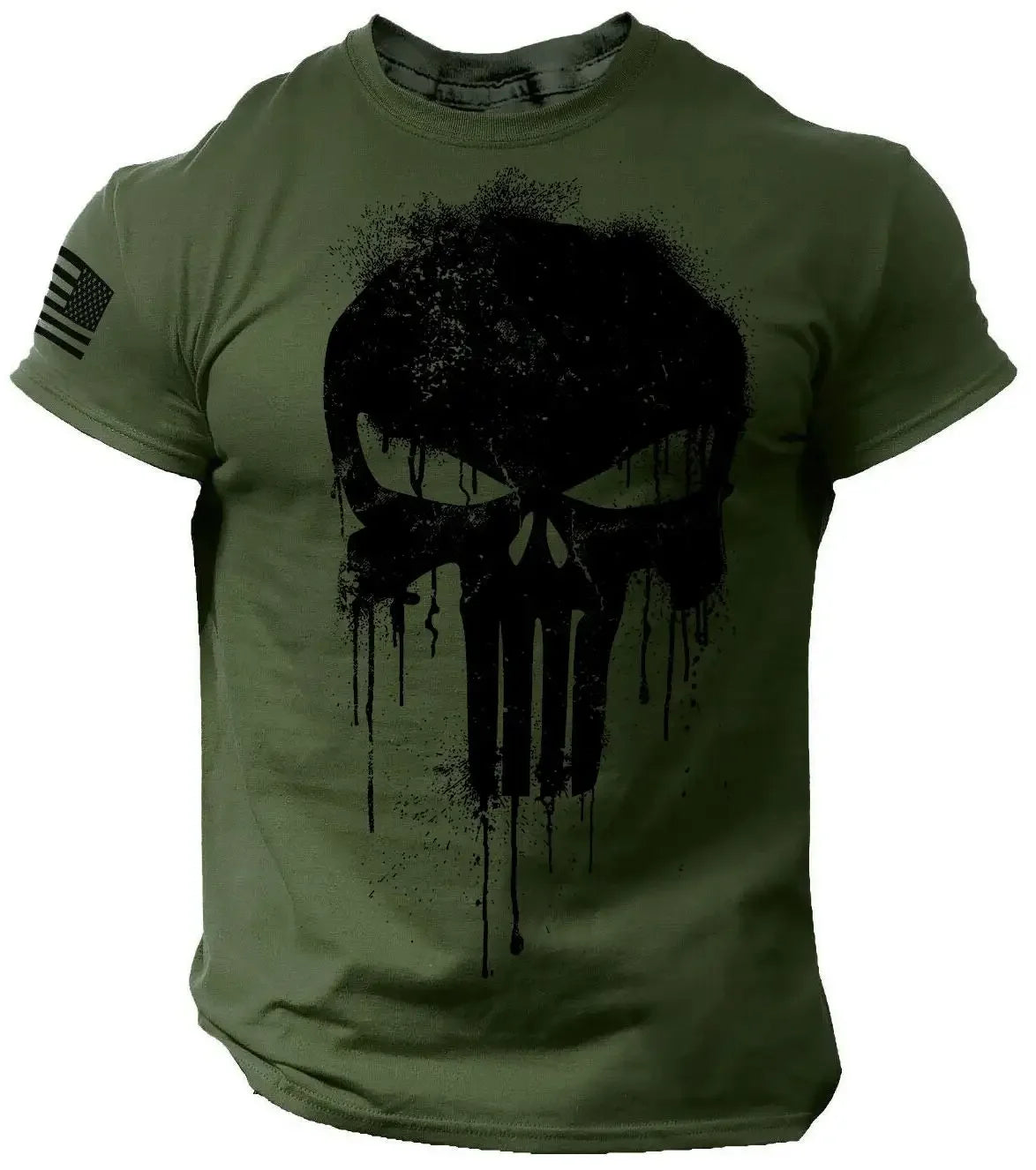 Men's T shirt for men 3D Print Military Patriotic Skull