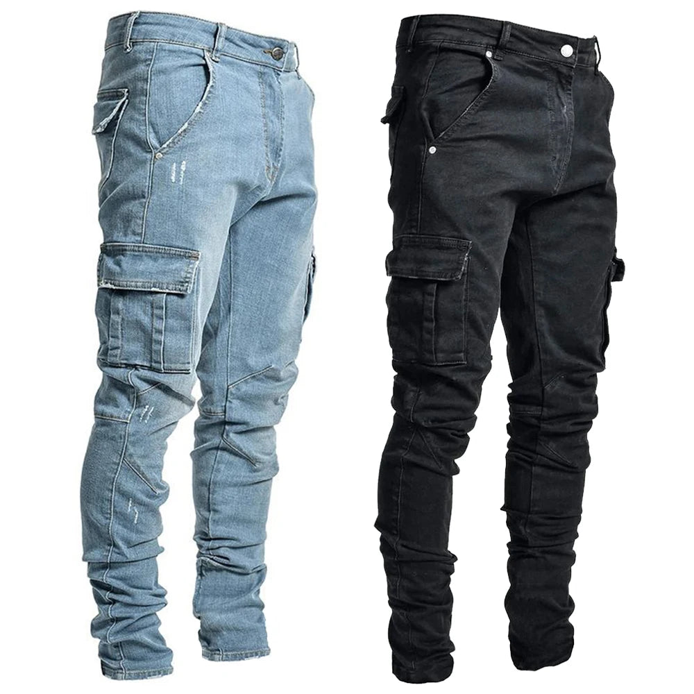Heren Cargo Slim-Fit Jeans – Urban Style